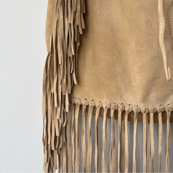 Polo Ralph Lauren Fringe Suede Hobo Shoulder Bag Leather Western Purse - Picture 3 of 12